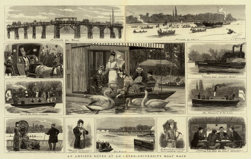 Notizen eines Künstlers bei einem Inter-Universitäts-Bootsrennen von John Charles Dollman