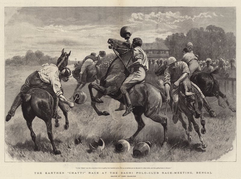 Das Tontopf-Rennen beim Baghi Polo-Club-Rennen, Bengalen von John Charlton