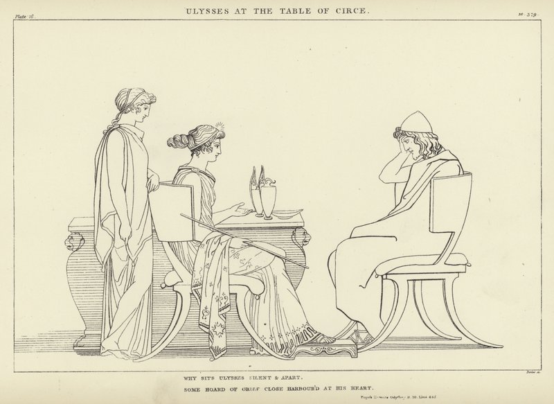 Odysseus am Tisch der Circe von John Flaxman