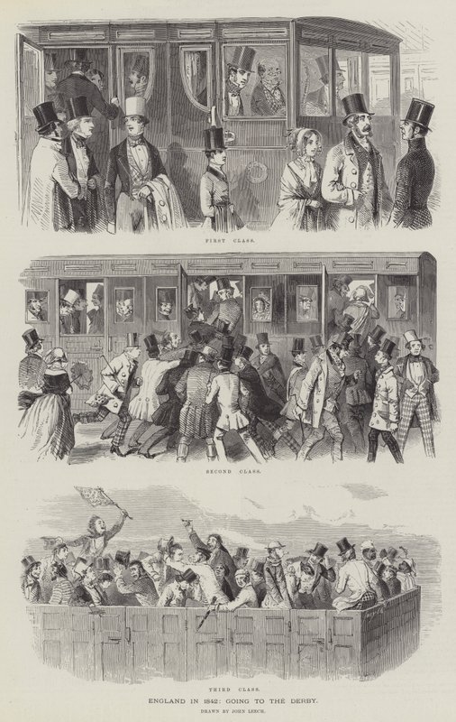 England im Jahr 1842, auf dem Weg zum Derby von John Leech