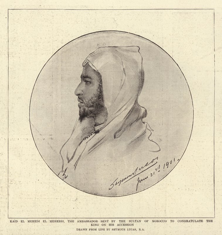 Kaid El Mehedi El Mehebbi, der Botschafter, den der Sultan von Marokko entsandte, um dem König zu seiner Thronbesteigung zu gratulieren von John Seymour Lucas