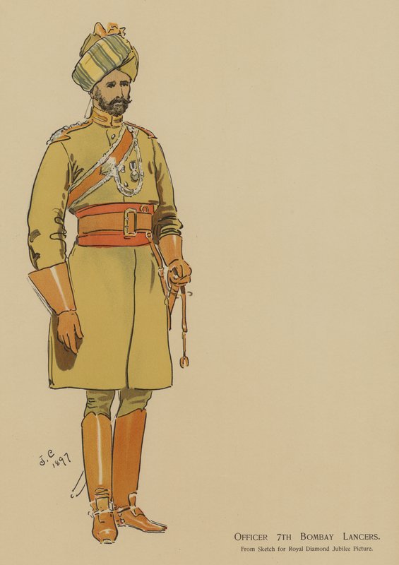 Offizier der 7. Bombay-Lanzenreiter (Farblithografie) von John (after) Charlton