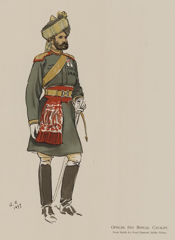 Offizier der 8. Bengalischen Kavallerie (Farblithografie) von John (after) Charlton