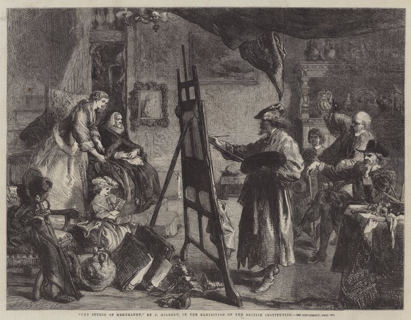 Das Atelier von Rembrandt von John Gilbert