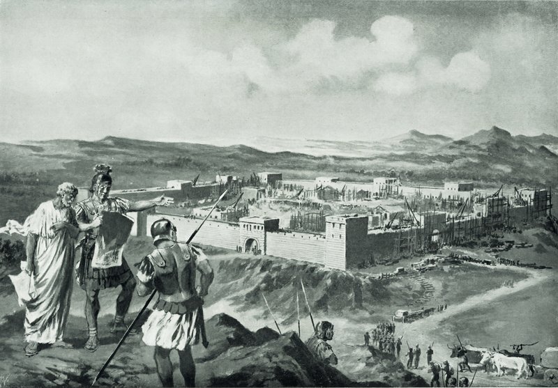Eine lateinische Kolonie (Lithografie) von John Harris Valda
