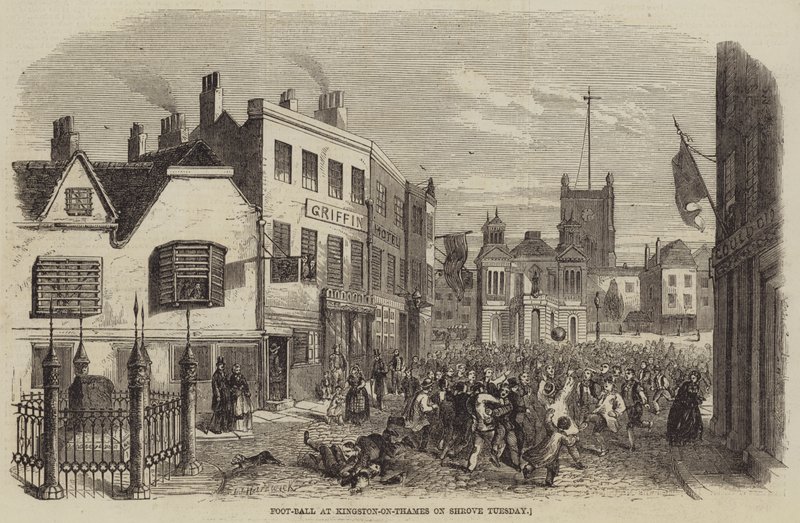 Fußball in Kingston-on-Thames am Faschingsdienstag von John Jessop Hardwick