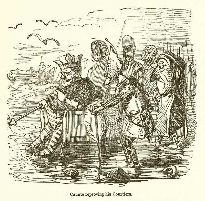Knut tadelt seine Höflinge von John Leech