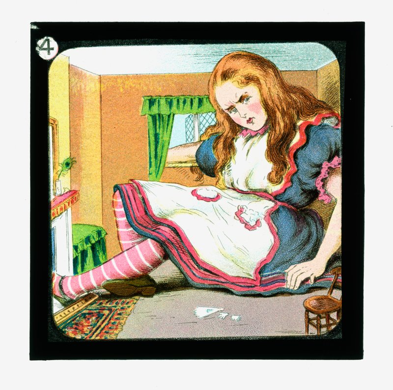 Alice im Wunderland, kolorierte Laternenbilder von John Tenniel