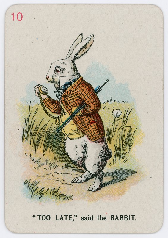 Zu spät, sagte das Kaninchen von John Tenniel