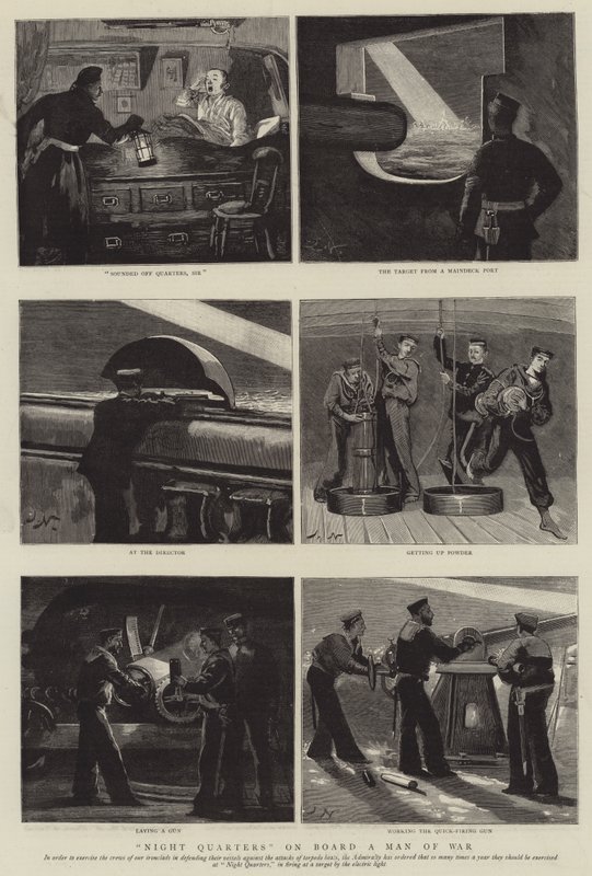 Nachtquartiere an Bord eines Kriegsschiffs von Joseph Nash
