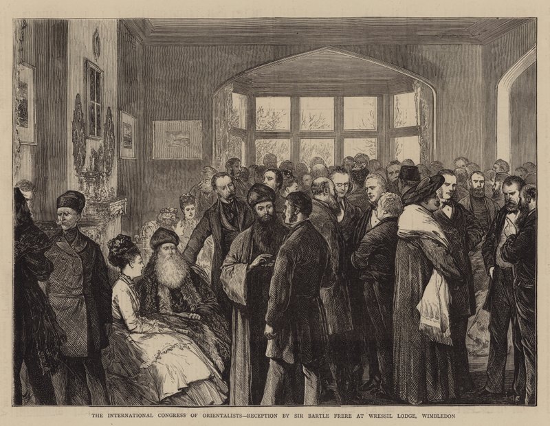 Der Internationale Kongress der Orientalisten, Empfang durch Sir Bartle Frere in Wressil Lodge, Wimbledon von Joseph Nash