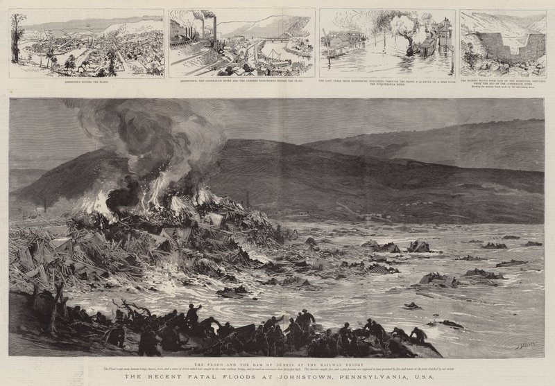 Die jüngsten tödlichen Überschwemmungen in Johnstown, Pennsylvania, USA von Joseph Nash