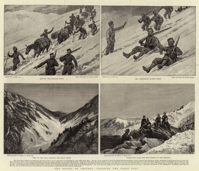 Die Entlastung von Chitral, Überquerung des Loari-Passes von Joseph Nash