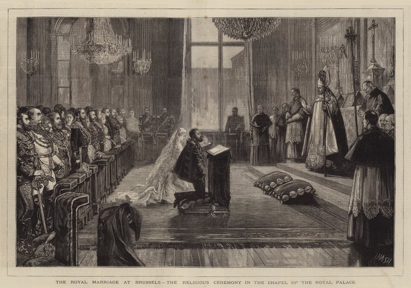 Die königliche Hochzeit in Brüssel, die religiöse Zeremonie in der Kapelle des Königspalastes von Joseph Nash
