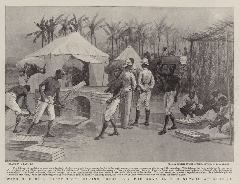 Mit der Nil-Expedition, Brotbacken für die Armee im Nuzzul bei Kosheh von Joseph Nash