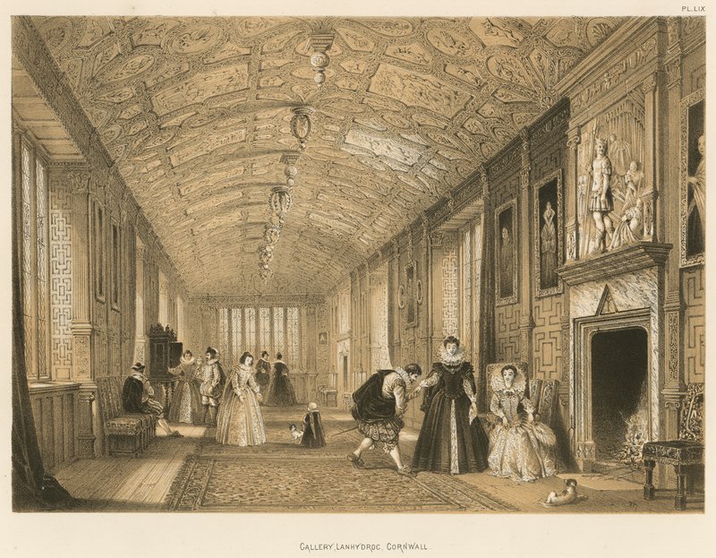 Galerie, Lanhydroc, Cornwall von Joseph Nash