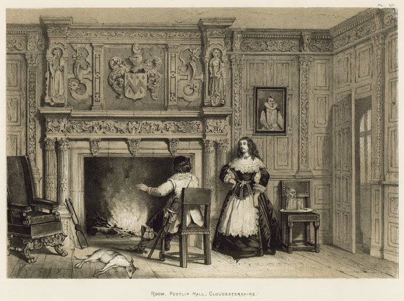 Zimmer, Postlip Hall, Gloucestershire von Joseph Nash