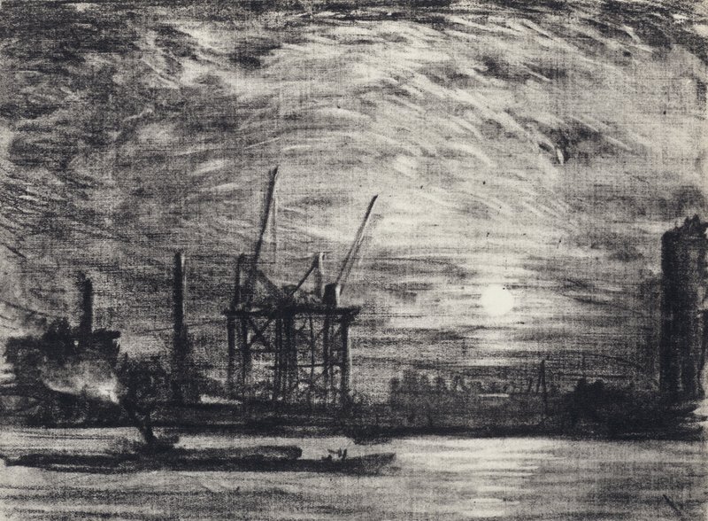 Sonnenuntergang über Waterloo von Joseph Pennell