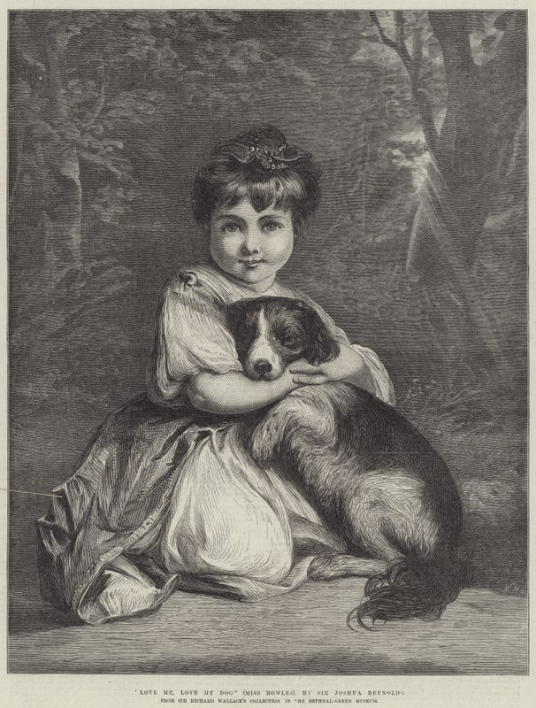 Liebe mich, liebe meinen Hund, Miss Bowles von Joshua Reynolds