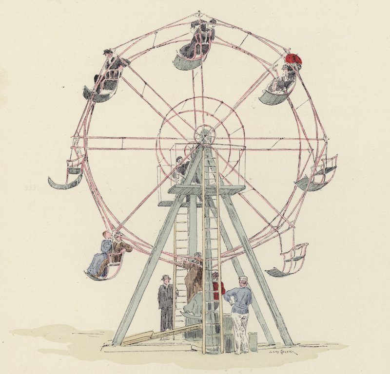 Riesenrad auf dem Jahrmarkt von Jules Arsene (after) Garnier