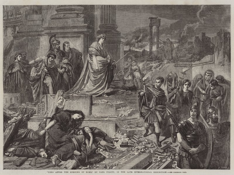 Nero nach dem Brand von Rom, in der späten Internationalen Ausstellung von Karl Theodor von Piloty