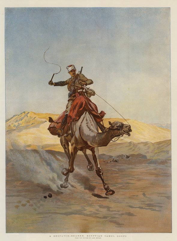 Ein Depeschenbote des ägyptischen Kamelkorps von Lady Butler