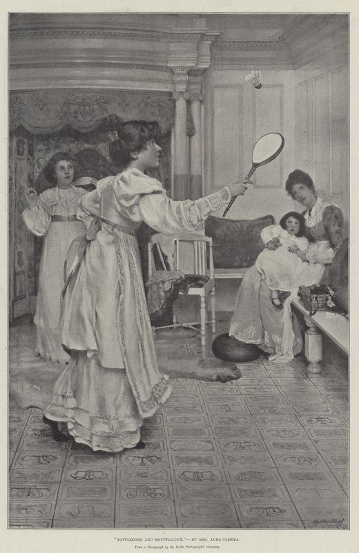 Federball und Federballschläger von Lawrence Alma Tadema