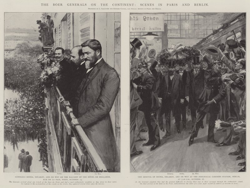 Die Buren-Generäle auf dem Kontinent, Szenen in Paris und Berlin von Louis Remy Sabattier