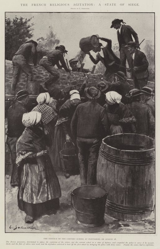 Die französische religiöse Aufregung, ein Belagerungszustand von Louis Remy Sabattier