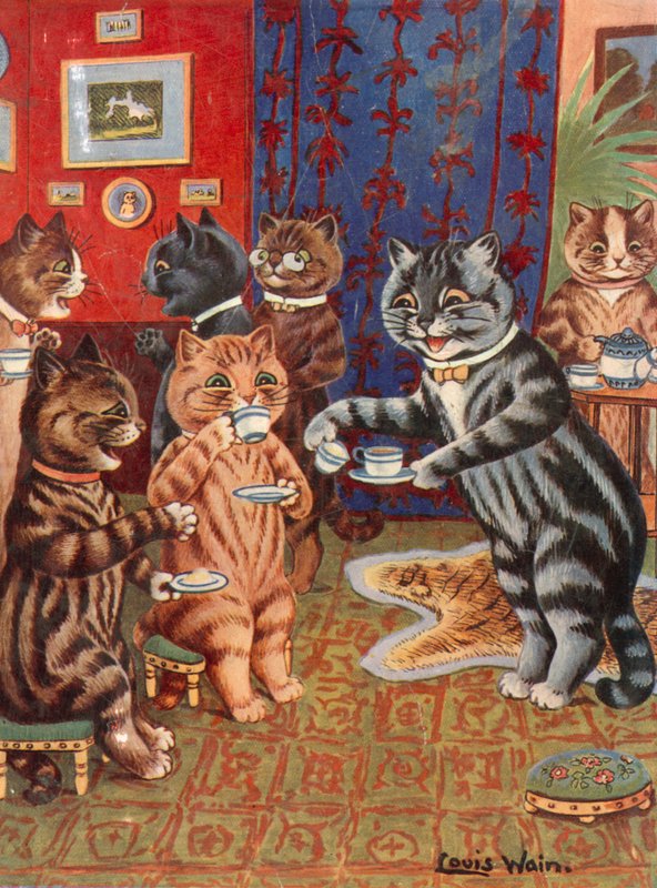 Tee trinken von Louis Wain