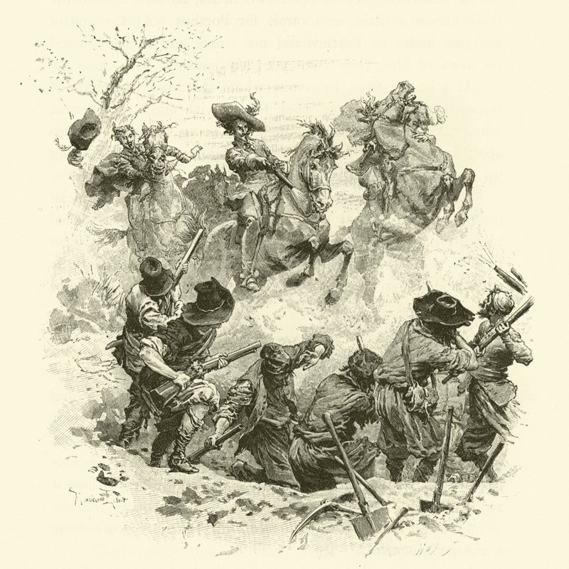 Illustration für Die drei Musketiere von Maurice Leloir