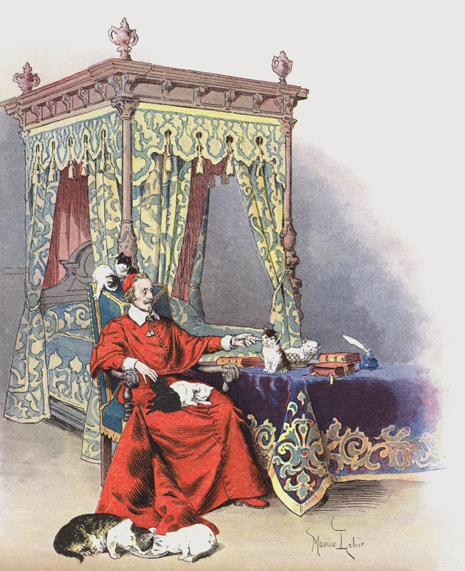 Richelieu spielt mit seinen Katzen von Maurice Leloir