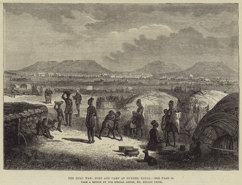 Der Zulukrieg, Fort und Lager in Dundee, Natal von Melton Prior