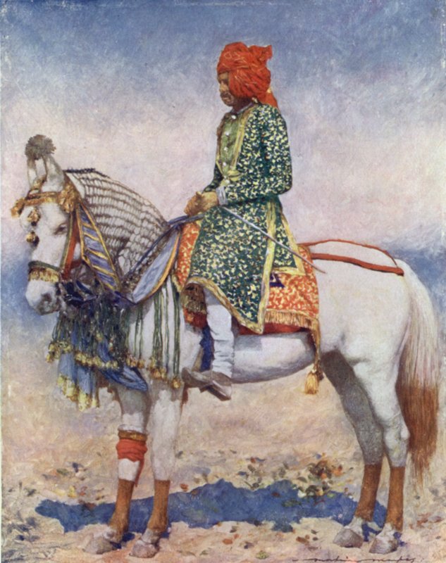 Ein Vorführpferd aus dem Staat Alwar von Mortimer Ludington Menpes