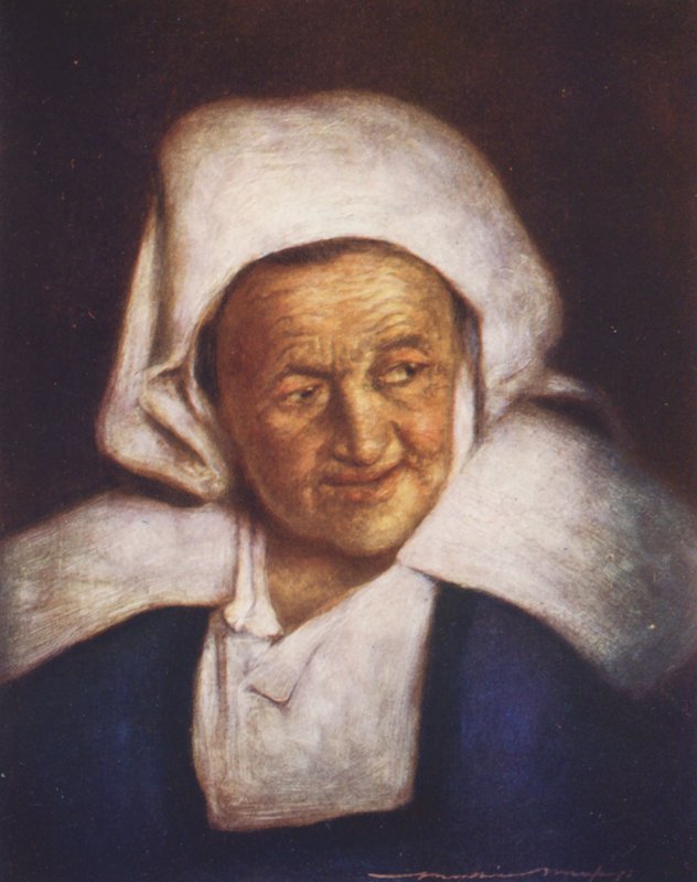 Eine alte Frau (Farblithografie) von Mortimer Ludington Menpes