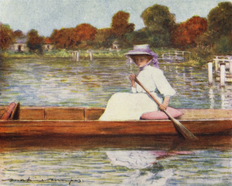 Pangbourne vom Swan Hotel aus von Mortimer Ludington Menpes
