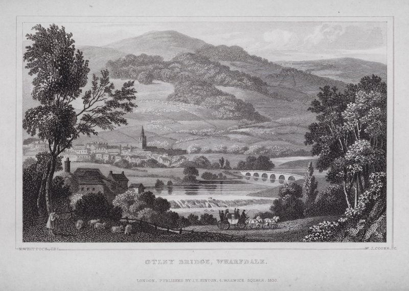 Otley Brücke, Wharfdale von Nathaniel (after) Whittock