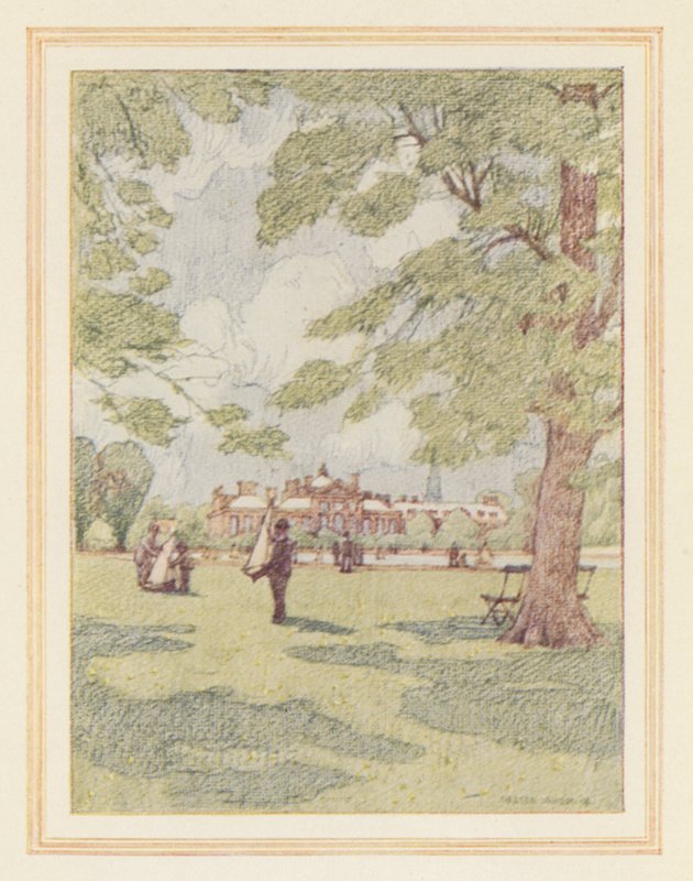 Kensington-Palast von den Gärten aus von Nelson Dawson