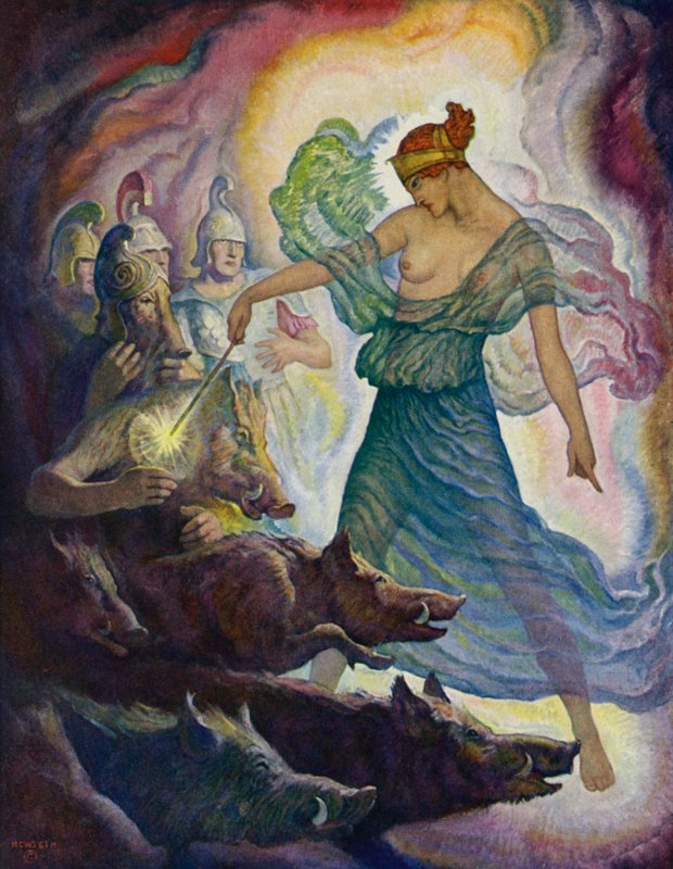 Odyssee: Circe und die Schweine von Newell Convers Wyeth