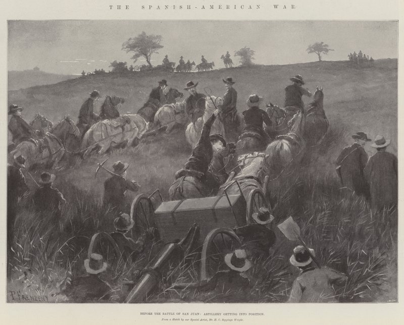 Der Spanisch-Amerikanische Krieg, vor der Schlacht von San Juan, Artillerie in Position von Paul Frenzeny