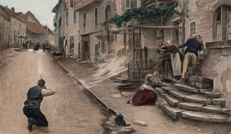 Ein Tapferer (farbige Photogravur) von Paul Émile Boutigny