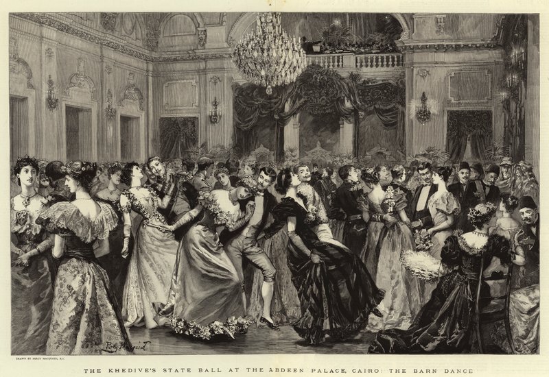 Der Staatsball des Khediven im Abdeen-Palast, Kairo, der Scheunentanz von Percy Macquoid