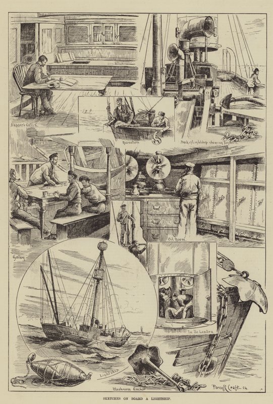 Skizzen an Bord eines Feuerschiffs von Percy Robert Craft