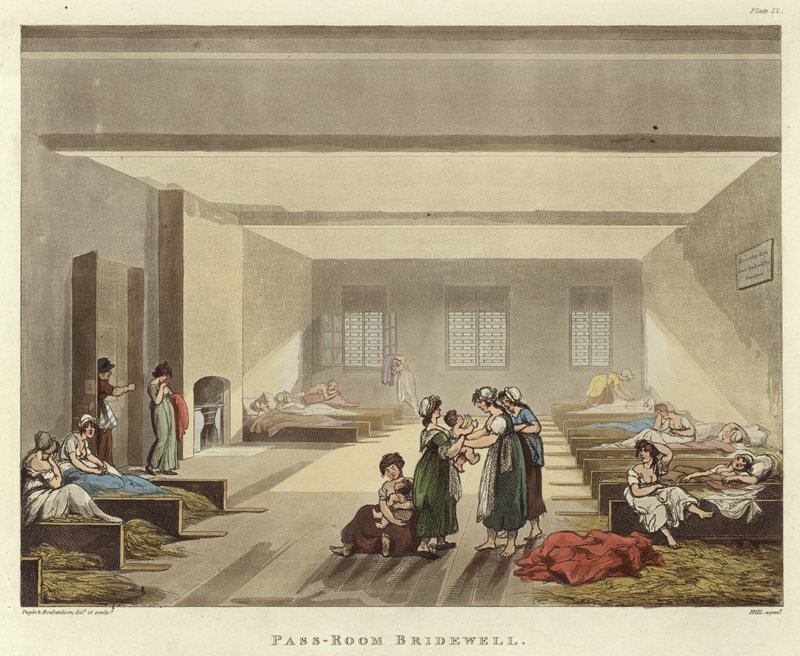 Passzimmer Bridewell von Pugin and Rowlandson