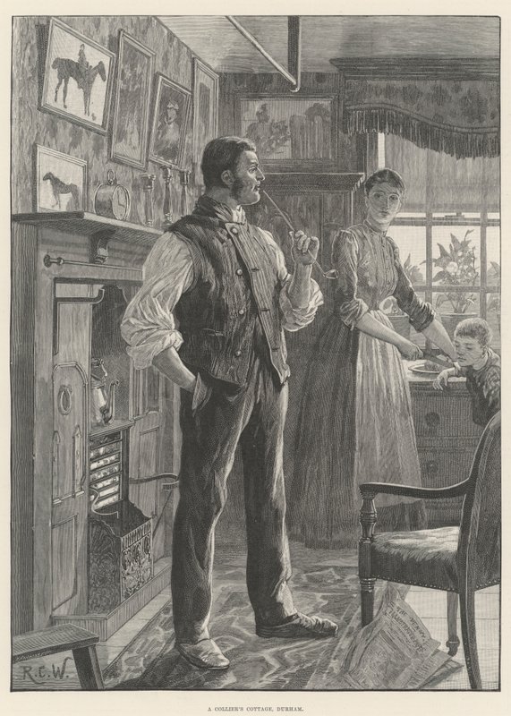 Ein Bergarbeiterhäuschen, Durham von Richard Caton Woodville junior
