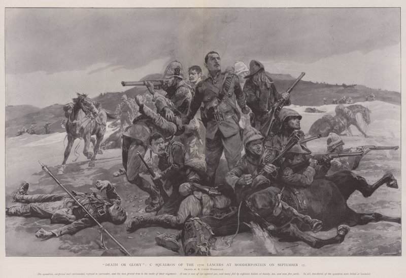 Tod oder Ruhm, C Squadron der 17th Lancers bei Modderfontein am 17. September von Richard Caton Woodville junior