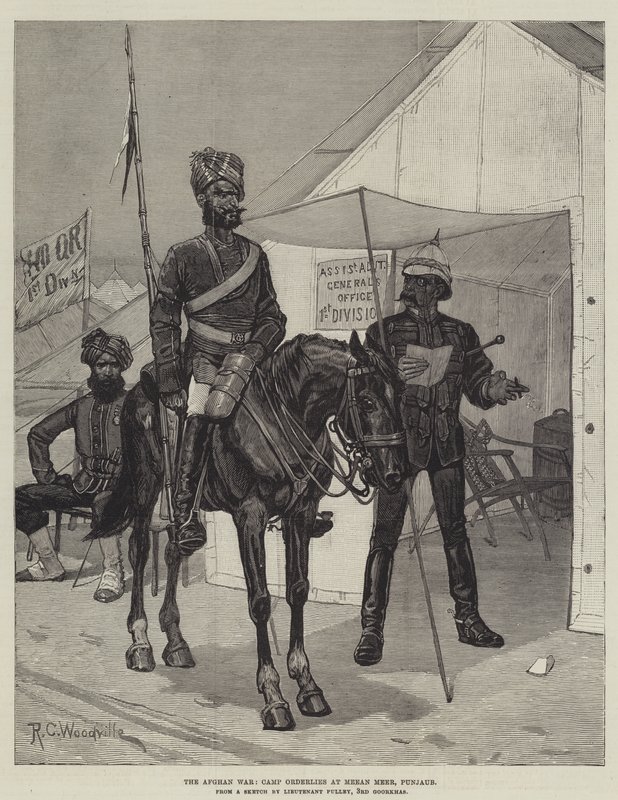 Der afghanische Krieg, Lagerordonnanzen in Meean Meer, Punjab von Richard Caton Woodville junior