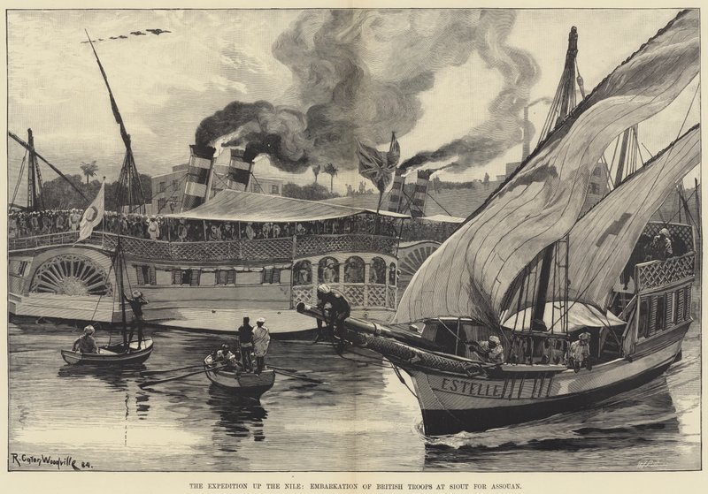 Die Expedition den Nil hinauf, Einschiffung britischer Truppen in Siout nach Assuan von Richard Caton Woodville junior