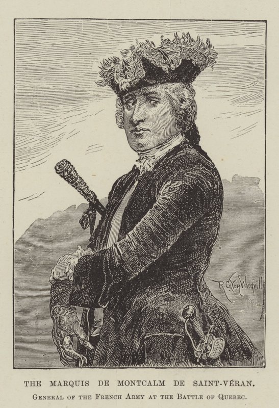 Der Marquis de Montcalm de Saint-Veran, General der französischen Armee in der Schlacht von Quebec von Richard Caton Woodville junior