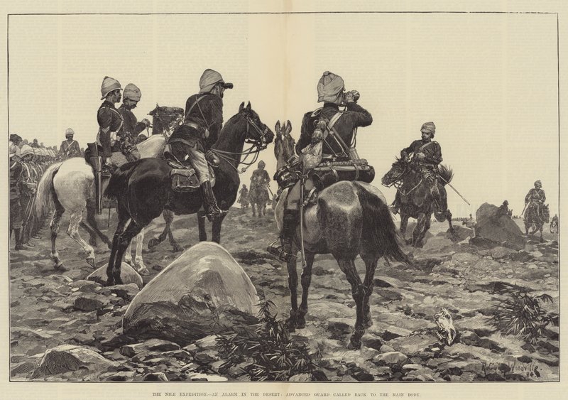 Die Nil-Expedition, Alarm in der Wüste, Vorhut zurückgerufen zur Haupttruppe von Richard Caton Woodville junior